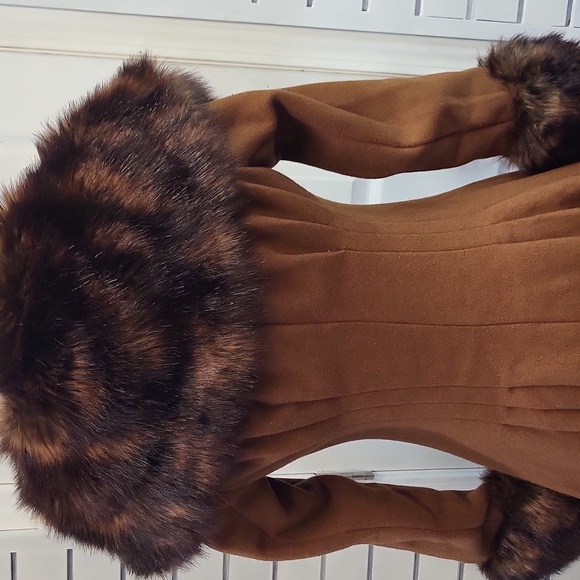 NWT, VINTAGE COLLECTIF PEARL TAN COAT, XS - Picture 7 of 14